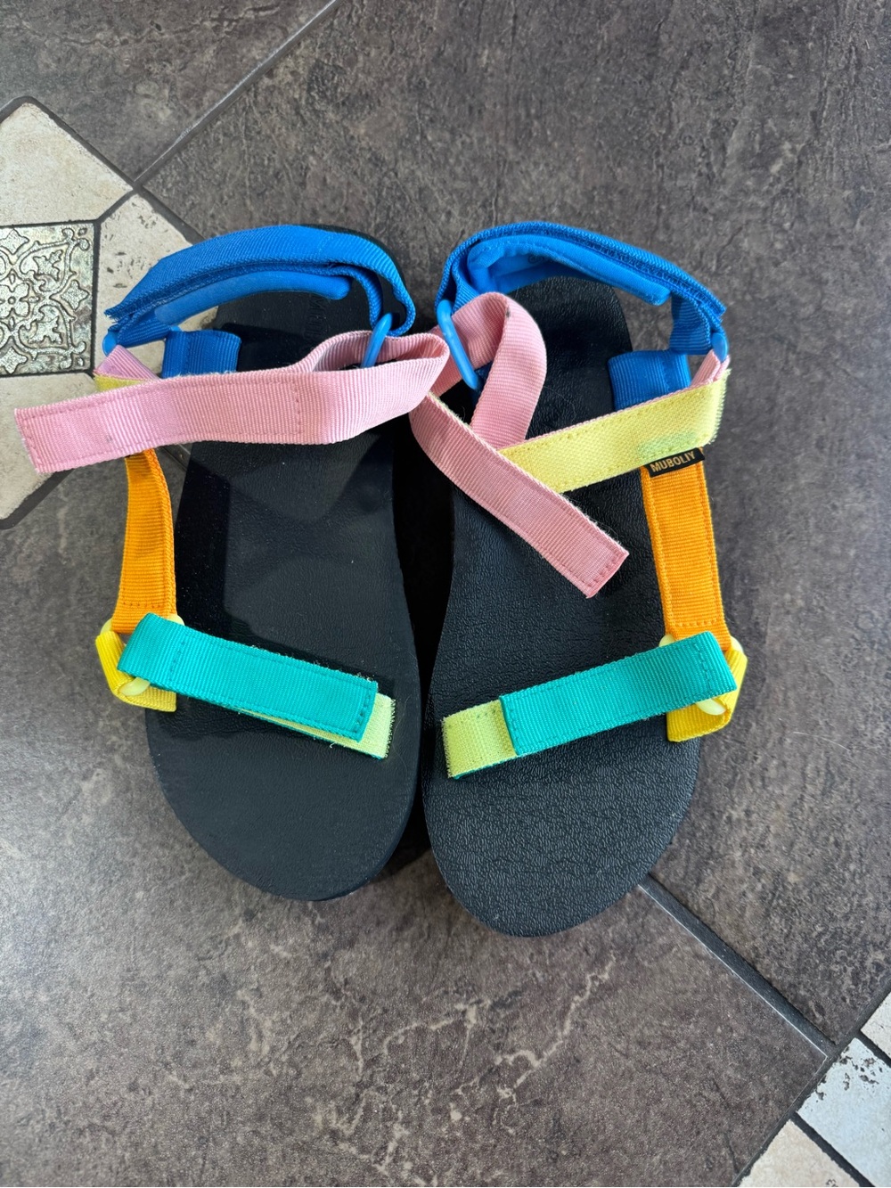 Multicolor Adjustable Sandals - Blue/Pink/Yellow/Teal
